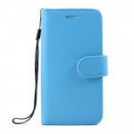 Wholesale Galaxy Note FE / Note Fan Edition / Note 7 Folio Flip Leather Wallet Case with Strap (Blue)